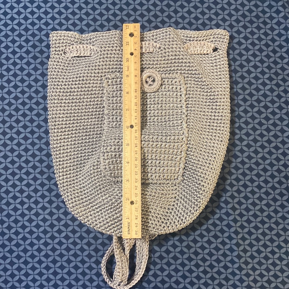 Crochet drawstring backpack. - Picture 2 of 4